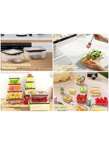48pcs Food Storage Containers With LIDS, Plastic Food Containers For Kitchen Storage And Organization, Leak-Proof Sealed Containers, Kitchen Food Containers, Including Labels And Pens - Black and White - View 6