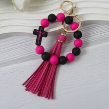 1pc Cross Casual Bohemian Elegant Silicone Keychain Gift Halloween Accessories Teachers Day