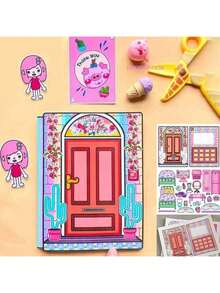 Toca Boca 宝宝城堡 Toca 世界 DIY 场景手工安静书女孩角色扮演纸娃娃儿童手工套装 - 彩色 - 查看 7