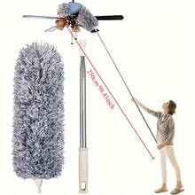 Adjustable And Bendable Microfiber Duster Iron Alloy Material - Washable, Duster 1/2/3pcs Set Bendable Duster With 100-Inch Extension Pole, For Cleaning High Ceilings, Fans, Blinds, Cobwebs, Furniture, Cars - Dust Collector - View 11