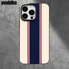 Funda protectora para phone (1 unidad) con orificios grandes, diseño a rayas azules y blancas. Compatible con phone 16 Pro, 16, 15 Pro, 14, 14 Plus, 14 Pro, 13, 13 Pro, 12 Pro y 11/11 Pro. Ideal para cumpleaños y celebraciones. - Blanco - Ver 6