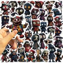 SCXXBSW 50 Pieces Of Halloween Horror Character Graffiti Stickers For DIY Decoration On Guitars, Notebooks, Suitcases And Other Items - Multicolor - View 4