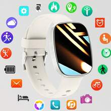 1.85 Inch Unisex Casual Sports Square Smartwatch With Calling, Message Receiving, Pedometer, Multi-Sport Modes, Music Remote Control, Customizable Watch Face - Black - View 13