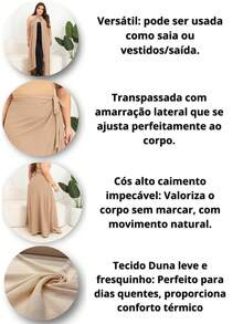 Versatilli Plus Size Skirt Turns Into Casual Asymmetrical Cross Knot Formal And Nighttime Beach Dress - 米色 - 查看 6
