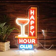 Happy Hour Neon Signs Dimmable Retro Led Happy Hour Club Neon Light For Bar Club Pub Party USB Powered Neon Light Sign Man Cave Gifts - NHD-Happy hour - 查看 6