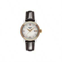 Tissot 1 Elegant Swiss Quartz Mini Dress Watch With A 29mm 316L Stainless Steel Case, Rose Gold PVD Coating, White Mother-Of-Pearl Dial, And Scratch-Resistant Sapphire Crystal - Tissot Bridgeport Lady Mini Timepiece, Perfect For Office Chic, Everyday Wear, Or A Thoughtful Gift