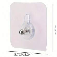 10片装强力粘性螺丝贴纸，自粘螺丝，隐形墙钉，免钉悬挂式置物架，吊坠，无框免钉贴纸，适用于相框、钟表等，免钉设计，厨房墙钩，免钻孔安装，实用挂钩和浴室置物架悬挂套装 - 無色 - 查看 9