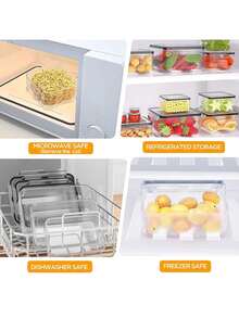 48pcs Food Storage Containers With LIDS, Plastic Food Containers For Kitchen Storage And Organization, Leak-Proof Sealed Containers, Kitchen Food Containers, Including Labels And Pens - Black and White - View 9
