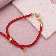 2025 Vintage Versatile Copper Oval Shape Rainbow Zirconia Virgin Mary Adjustable Red Pink Black Rope Bracelet Women Jewelry - Gold - View 10