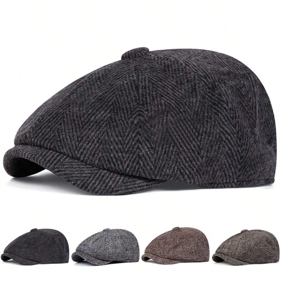 1pc Men's Wavy Brim Newsboy Cap, Outdoor Gentleman Casual Hat Suitable For Spring And Autumn Travel,Summer,Beach,Holiday British Vintage Style Newsboy Cap For Men - Multicolor - View 1