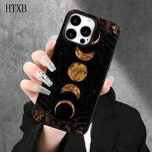 Funda protectora para phone con diseño de luna dorada (1 unidad), compatible con phone 16 Pro Max, 16, 15 Pro, 14, 14 Plus/14 Pro Max, 13, 13 Pro, 12 Pro, 11/11 Pro. Regalos para cumpleaños y festividades - Blanco - Ver 4