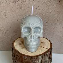 1pc Halloween Skull Scented Candle, Suitable For Indoor Halloween Parties And As Gifts, Can Also Be Used As Halloween Decorations, Creating A Spooky Atmosphere For Home Or Room Decor - Multicolor - View 9