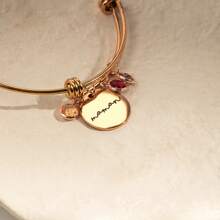 Grandma Birthstone Bangle Bracelet, Children Birthstone Gift For Mom, Personalized Birthstone Jewelry For Her, Birthday Gift For Grandma - Multicolor - View 9