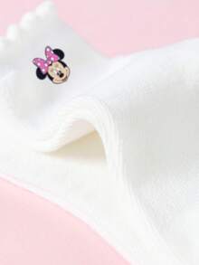 Disney 5双正品可爱老鼠图案白色蕾丝儿童船袜，甜美可爱风格，独特卡通设计，时尚休闲舒适透气学生袜，适合日常穿着、返校季和节日礼物，袜子 - 白色 - 查看 5