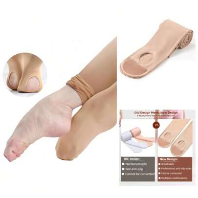 Girls Convertible Ballet Tights, 50D Ultra Soft Professional Transition Dance Tights For Ballet