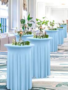 4pcs/2pcs/1pc Sunflower Cocktail Round Tablecloth, 32/24 Inch, Wrinkle-Resistant Stretch Tablecloth, Ruffled Tablecloth, Suitable For Party, Bar, Wedding Events