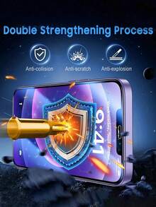 BOLLYMORE 适用于 17 Pro Max/17 Pro/17/Air/16e/16/15 Pro Max 的 2 片装高清钢化玻璃屏幕保护膜 - 9H 防刮、防水、无气泡，包含清洁套装 - 無色 - 查看 4