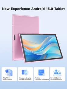 Coopers Android 15 Tablet, 10.1 Inch WIFI Tablet PC, 3GB RAM, 32GB ROM, Support 1TB Expandable, Quad-Core, 2.4G+5G WiFi, Dual Band WiFi6, 2MP + 5MP Dual Camera, 1280 * 800 IPS HD Touch Screen,Wi-Fi, 6000mAh Battery, Support Widevine L1(No Adapter) ﻿ - Pink - View 4