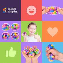 Squishy Stress Ball Squeeze, Color Sensory Toy, Relieve Tension, Anxiety, Home, Travel And Office Use, Fun For Kids And Adults (4-Pack),Back To School Supplies - 1 - 查看 3
