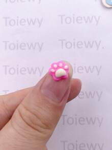 30pcs Mixed Resin Colorful Cartoon Mini Cat Paw Art Flat Back Stone Figurines DIY Scrapbook Decor Jewelry Crafts Accessories - Random mixed - View 5