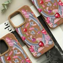 Funda para móvil con diseño de lazo decorativo. Compatible con phone 11 Pro, 13, 15 Plus, 16, 14, XS y 12. Color marrón. Suave y sencillo. - Colores mixtos 1 - Ver 5