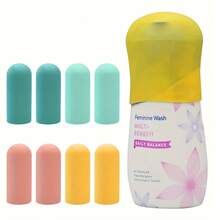 Multifunctional Travel Silicone Covers - Vibrant Colors (Pink, Yellow, Green, Blue) - Durable And Leak-Proof, Suitable For Skincare, Cosmetics, Toiletries - Ideal For Travel And Everyday Use, Travel Toiletry Storage, Fun Design, Secure Cap Feature - Multicolor - View 1