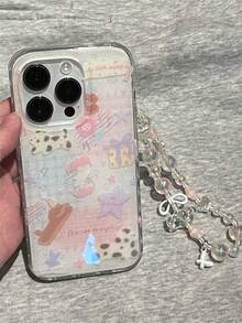 Cute Cartoon INS Cute Glitter Star Dog With Bracelet Phone Case Compatible With 16 15 14 13 Pro Max Stylish Cases Cover Waterproof Shockproof Anti-Fall Scratch Resistant - Star Puppy - View 2