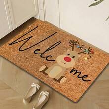 圣诞驯鹿装饰迎宾垫 - 超柔软记忆海绵，防滑，可机洗，适合室内使用 - 非常适合厨房、浴室、卧室、客厅入口处，浴室厨房装饰，厨房地毯 - 彩色 - 查看 5