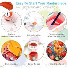 Paint By Numbers Kit For Adults Beginners, Sunflower Acrylic Adult Paint By Number Kits On Canvas, Sunflower Digital Oil Number Painting Kits For Home Decor Gift 16"X20"