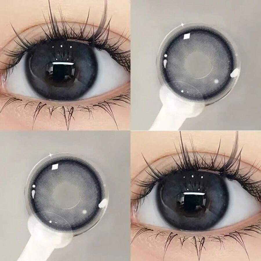 JeweLens 1pair Cosmetic Color Contact Lens Color Makeup Eye Lenses Natural Blue Contacts Halloween Costume Cosplay - Navy Blue - View 1