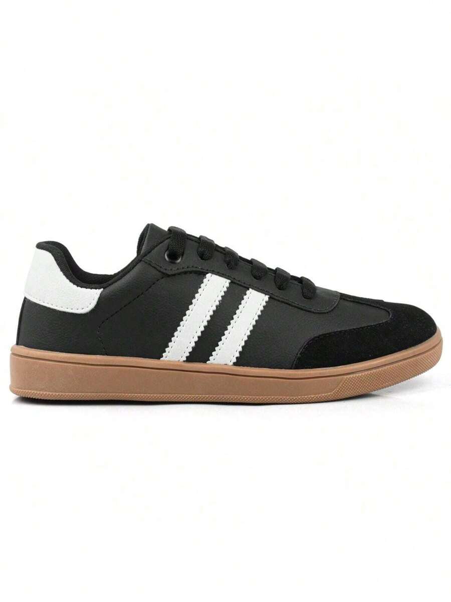 Women's Gym Sneakers Straight Sole Casual Skater  Retro Elegant Viral - 黑色 - 查看 1