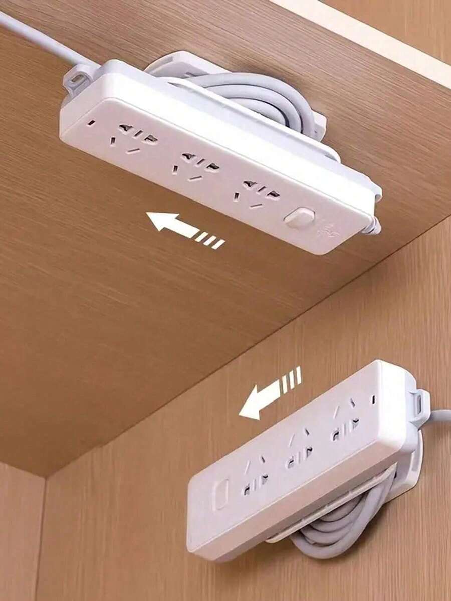 1/2/3/4 件塑料插座固定器，家用壁挂式插座整理器，无需钻孔电源板支架，自粘胶带设计，插入式固定器，家用整理器，家居装修及其他工具收纳 - 彩色 - 查看 1