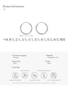 1 para kolczyków-kółek ze srebra próby 925, dostępne w wielu rozmiarach, klasyczny styl boho, lekkie i hipoalergiczne, idealne dla kobiet/nastolatek, prezent do noszenia na co dzień/na imprezę/podróż