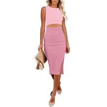 Elegant White Cut - Out Bodycon Midi Dress - Hibiscus Purple-pink - View 1