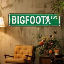 1pc Bigfoot Blvd Vintage Aluminum Sign, 4x16 Inch UV Printed Retro Plaque, Perfect For Home, Garage, Cafe, Restaurant, And Bar Decor, Multifunctional, English Language - Multicolor - View 2