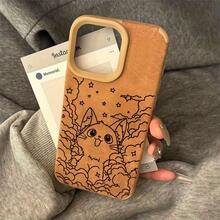 Funda tipo libro para phone (1 unidad), diseño romántico y adorable, de piel sintética mate, con tapa, protección completa, gruesa y resistente a golpes. Diseño unisex. Compatible con phone 16/16 Pro/16 Plus/15/15 Plus/15 Pro/15 Pro/14/14 Plus/14 Pro/14 Pro/13 Pro/12/12 Plus. - Marrón - Ver 2