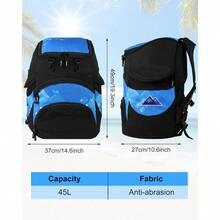 45L Swim Backpack For Gear Oversized Equipment Bag With Shoe Compartment Mesh Pockets Team Sports Backpack For Swimmers - 黑光藍正方形 - 查看 4