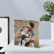 1 pieza Ladrillo de foto personalizado, material acrílico con efecto de vidrio personalizado, se puede imprimir tu propia foto, regalo personalizado adecuado para boda, aniversario, cumpleaños, Navidad, Día del Padre, Día de la Madre - Blanco - Ver 6