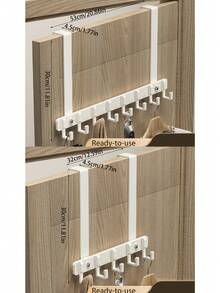 1 件门上衣架，壁挂式衣架，衣架挂钩，储物架，门后储物整理架，适用于卧室和浴室 - 白色 - 查看 11