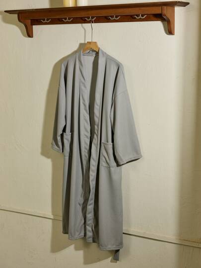 Cirelle Unisex Soft Bathrobe, Thick Long With Drawstring And Pockets, Absorbent Loose Loungewear, Home Clothes For Couples, Autumn/Winter Back To School