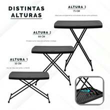 EKE Mesa Tablon Plegable Cuadrado 87 para Exteriores Interiores Reuniones Jardin (Negro) - 1 - Ver 8