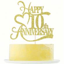 1Pc Glitter Happy 50th Anniversary Cake Toppers -Wedding Anniversary Party Decorations, 50th Wedding Anniversary, Company Anniversary Party, Birthday Party Decorations - Multicolor - View 18