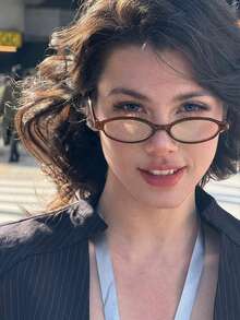 1 件女士时尚复古 Y2K 塑料超轻小框眼镜