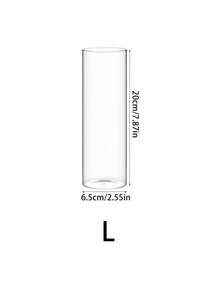 1pc Glass Cylinder Candle Holder, Transparent Glass Cylinder Candle Holder Glass Cylinder Vase For Center Decor, Wedding Party Decoration