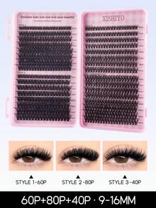 32 Trays/640/624/608pcs Cluster False Eyelashes Set, High Capacity, 9-16mm Mixed Length, Suitable For Beginners DIY Eyelash Extension At Home, 640/448/616/560/570pcs - D - View 12