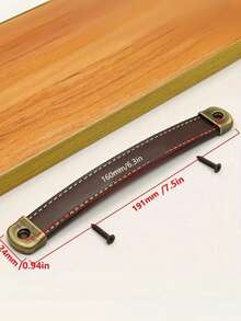 1pc Classic Zinc Alloy Square Leather Drawer Pull Handle With Screws, Metal Cabinet Door Knob, Suitable For Luggage, Soft, 96/128/160mm, Ideal For Drawers - Multicolor - View 10