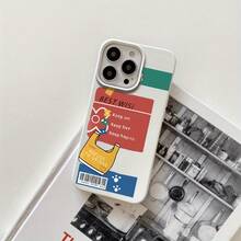 Funda protectora para phone con diseño de etiqueta de color y orificios grandes. Compatible con phone 16 Pro Max, 16, 15 Pro, 14, 14 Plus/14 Pro Max, 13, 13 Pro, 12 Pro, 11/11 Pro. Regalos para cumpleaños y fiestas. - Blanco - Ver 8