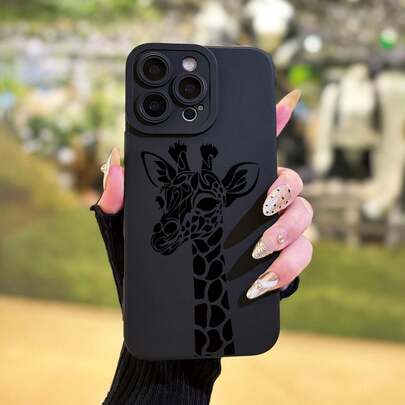 Angel Eye High-End Mobile Phone Case With Giraffe Pattern UV Printing, 360-Degree All-Round Protection For IPhone 11 12 13 14 15 16 Pro Max XR X/XS 7 8 Plus SE Mini Smartphone Best Gift Birthday Present For Boys And Girls