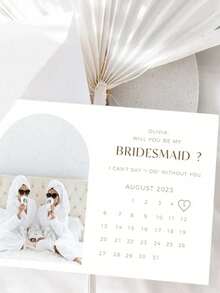 1张可定制伴娘邀请卡，可编辑照片邀请卡，“你愿意做我的伴娘吗？”，日历模板，伴娘邀请照片日历，家居装饰客厅 - 多色 - 查看 9