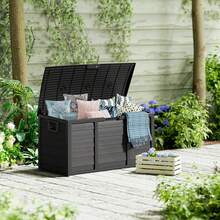 70 Gallon Outdoor Storage Deck Box Weatherproof Durable Resin Container - Đen - Loại B - Xem 2